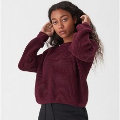 Sweter oversize - Bordowy. Czerwone swetry damskie House, s, bez wzorów, bez rękawów, bez kaptura. W wyprzedaży za 39,99 zł.