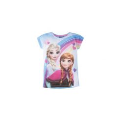 Bluzka dziewczęca we wzory, kolorowa Kraina Lodu - Frozen. Szare t-shirty dziewczęce TXM, w kolorowe wzory. Za 9,99 zł.