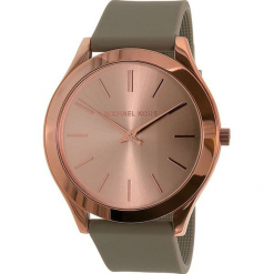 Zegarek kwarcowy "Slim Runway" w kolorze szaro-różowozłotym. Szare, analogowe zegarki damskie marki Michael Kors, ze stali. W wyprzedaży za 476,95 zł.