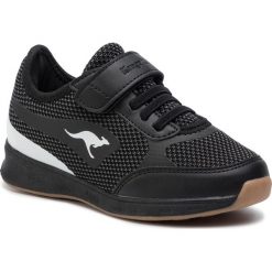 Sneakersy KANGAROOS - Sprint Ev 18400 000 5012 Jet Black/White. Czarne trampki chłopięce KangaROOS, bez wzorów, ze skóry ekologicznej, na rzepy. W wyprzedaży za 129,00 zł.