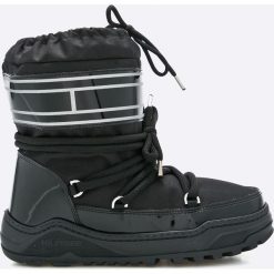 Tommy Hilfiger - Śniegowce. Czarne botki damskie TOMMY HILFIGER, z materiału. W wyprzedaży za 449,90 zł.
