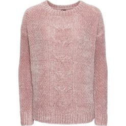 Sweter z szenili bonprix stary róż. Różowe swetry damskie bonprix, bez wzorów, z wełny, eleganckie, bez rękawów, bez kaptura. Za 84,99 zł.