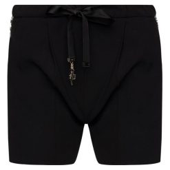 Szorty materiałowe Elisabetta Franchi SH-034-96E2-V195. Czarne szorty damskie Elisabetta Franchi, bez wzorów, z poliesteru. W wyprzedaży za 499,00 zł.