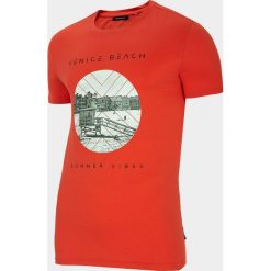 T-shirt męski TSM617 - koral - Outhorn. T-shirty męskie Outhorn, m, bez wzorów, z dzianiny, bez kołnierzyka. Za 39,99 zł.