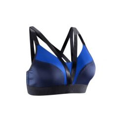 Stanik fitness kardio 500. Niebieskie biustonosze sportowe damskie marki DOMYOS, z elastanu. W wyprzedaży za 34,99 zł.