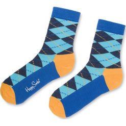 Skarpety Wysokie Unisex HAPPY SOCKS - ARY01-6007 Granatowy Kolorowy. Niebieskie skarpetki damskie marki Happy Socks, bez wzorów, z elastanu. Za 34,90 zł.