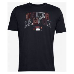 Under Armour Multicolor Collegiate Koszulka Czarny. Czarne podkoszulki męskie Under Armour, xl, z nadrukiem, z bawełny, z krótkim rękawem. Za 119,95 zł.