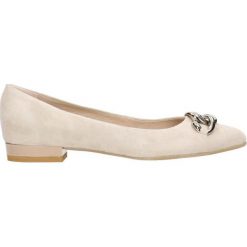 Baleriny EMMA. Brązowe baleriny damskie zamszowe marki Gino Rossi, eleganckie, na płaskiej podeszwie. Za 199,90 zł.