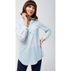 Koszula ze stójką. Niebieskie koszule damskie Moodo, xs, z poliesteru. Za 39,99 zł.
