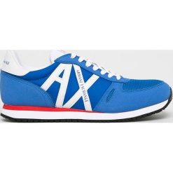 Armani Exchange - Buty. Niebieskie buty sportowe męskie Armani Exchange, z gumy, na sznurówki. W wyprzedaży za 299,90 zł.