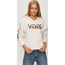 Vans - Bluza. Białe bluzy damskie Vans, s, z nadrukiem, z bawełny, z długim rękawem, długie, z kapturem. Za 299,90 zł.