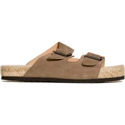 Espadryle MANEBI NORDIK HAMPTONS. Brązowe espadryle damskie Manebi, bez wzorów, ze skóry, bez obcasa. Za 550,00 zł.