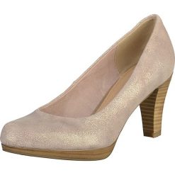 Buty ślubne damskie: Skórzane czółenka w kolorze beżowym