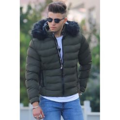 Kurtka męska DEXTER KHAKI. Brązowe kurtki męskie Kurtka męska DEXTER KHAKI, na zimę, s, bez wzorów, bez kaptura. W wyprzedaży za 179,00 zł.