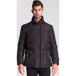 Czarna pikowana kurtka Versace Collection. Czarne płaszcze męskie Versace Collection, m, bez wzorów, z materiału, bez kaptura. Za 1007,70 zł.