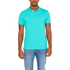 Koszulka polo w kolorze turkusowym. Niebieskie koszulki męskie Esprit, m, z haftami, z bawełny, bez rękawów. W wyprzedaży za 45,95 zł.