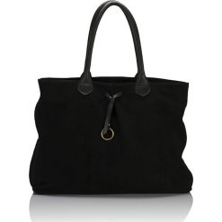 Torebki i plecaki damskie: Skórzana torebka w kolorze czarnym – 41 x 24 x 11 cm