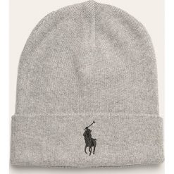 Polo Ralph Lauren - Czapka. Szare czapki męskie Polo Ralph Lauren, na zimę, bez wzorów, z bawełny. Za 169,90 zł.