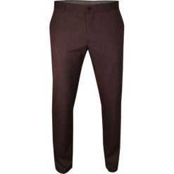 Bordowe Eleganckie Casualowe Spodnie Męskie -RIGON- Zwężane, Chinosy, w Drobną Pepitkę, Cienkie SPRGNpepitka04bordo. Czerwone spodnie męskie Rigon, m, bez wzorów, z bawełny, eleganckie. Za 129,00 zł.