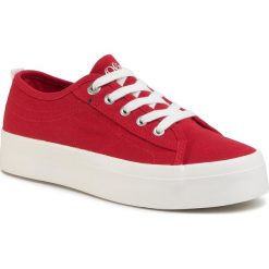 Sneakersy S.OLIVER - 5-23678-24 Red 500. Czerwone półbuty damskie S.Oliver, na co dzień, bez wzorów, z tworzywa sztucznego, bez obcasa, na płaskiej podeszwie, bez zapięcia. Za 179,00 zł.