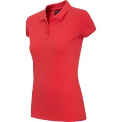 Koszulka polo damska TSD051 - czerwony. Czerwone koszulki damskie 4f, bez wzorów, z bawełny, bez rękawów. Za 59,99 zł.
