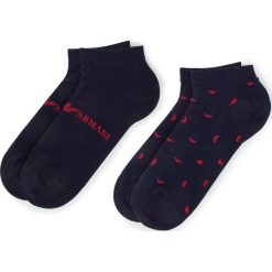 Zestaw 2 par niskich skarpet unisex EMPORIO ARMANI - 302228 9P292 00035 r.39/46 Blu navy. Niebieskie skarpetki damskie Emporio Armani, bez wzorów, z elastanu. Za 69,00 zł.