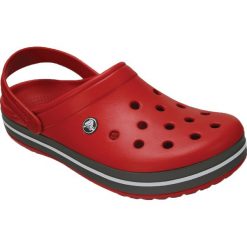 Crocs Crockband Clog 11016-6EN. Czerwone kapcie męskie Crocs, bez wzorów, z materiału. W wyprzedaży za 149,99 zł.