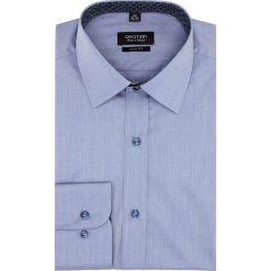 Koszula bexley 2611 długi rękaw slim fit niebieski. Niebieskie koszule męskie Recman, m, bez wzorów, bez kołnierzyka, z długim rękawem. Za 95,99 zł.