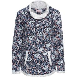 Bluzy damskie: Bluza z lekkiego materiału, długi rękaw bonprix niebieski w kwiaty