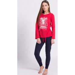 Esotiq - Bielizna. Czerwona piżamy damskie marki Esotiq, s, z nadrukiem, z elastanu, bez rękawów. W wyprzedaży za 89,90 zł.