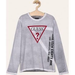 Guess Jeans - Longsleeve dziecięcy 118-175 cm. Szare t-shirty chłopięce Guess Jeans, z nadrukiem, z bawełny, z długim rękawem. Za 129,90 zł.