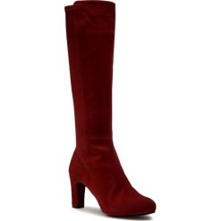 Kozaki UNISA - Natalie F20 St Bouquet. Czerwone kozaki damskie Unisa, ze skóry, bez obcasa, bez zapięcia. Za 649,00 zł.