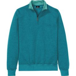 Bluza ze stójką i zamkiem bonprix kobaltowo-turkusowy melanż. Niebieskie bluzy męskie bonprix, s, bez wzorów, ze stójką, bez rękawów, bez kaptura. Za 74,99 zł.