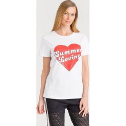 T-SHIRT PINKO. Białe t-shirty damskie Pinko, s, z nadrukiem, z bawełny, z okrągłym kołnierzem. Za 216,00 zł.