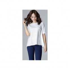 Bluzka L002 Ecru. Brązowe bluzki damskie marki Lenitif, m, bez wzorów, eleganckie, bez kołnierzyka, bez rękawów. Za 119,00 zł.