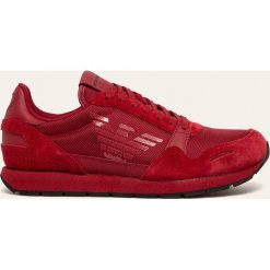 Emporio Armani - Buty. Brązowe sneakersy męskie Emporio Armani, z okrągłym noskiem, na sznurówki. W wyprzedaży za 679,90 zł.