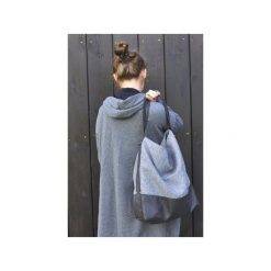 Torba hobo XXL - płócienna. Szare torebki klasyczne damskie Pracownia 166, bez wzorów, z bawełny, duże, bez dodatków. Za 148,72 zł.