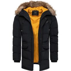 Kurtka męska parka z kapturem czarna Recea. Czarne kurtki męskie Recea, na zimę, xl, bez wzorów, z kapturem. Za 349,99 zł.