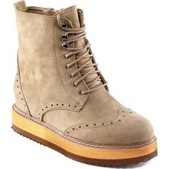Botki damskie: Botki w kolorze khaki