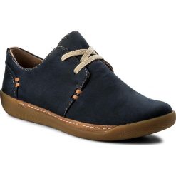 Półbuty CLARKS - Un Haven Lace 261328964 Navy Nubuck. Niebieskie półbuty damskie skórzane marki Clarks, na płaskiej podeszwie. W wyprzedaży za 239,00 zł.