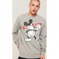 Bluza Mickey Mouse - Szary. Szare bluzy męskie marki House, l, z motywem z bajki. Za 99,99 zł.