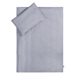 LULANDO Komplet pościeli, szary w białe groszki+biały w szare chmurki , 100x135 + 40x60 cm uniwersalny. Szare komplety niemowlęce Lulando, w grochy. Za 132,86 zł.
