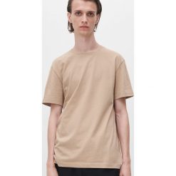 T-shirt basic z bawełny organicznej - Beżowy. Brązowe t-shirty męskie Reserved, xl, bez wzorów, z bawełny, bez kołnierzyka. Za 25,99 zł.