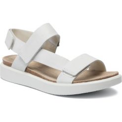 Sandały ECCO - Corksphere Sandal 27181301007 White. Białe klapki damskie ecco, bez wzorów, ze skóry, sportowe, bez obcasa, bez zapięcia, outdoorowe. W wyprzedaży za 379,00 zł.