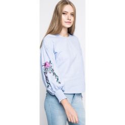 Only - Bluzka Elena. Niebieskie bluzki damskie marki ONLY, s, bez wzorów, z bawełny, casualowe, z okrągłym kołnierzem, bez rękawów. W wyprzedaży za 89,90 zł.