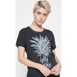 Rock Angel - Top. Szare topy damskie Rock Angel, l, z nadrukiem, z bawełny, z okrągłym kołnierzem. W wyprzedaży za 34,90 zł.