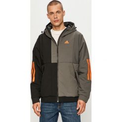 Adidas Performance - Kurtka. Szare płaszcze męskie adidas Performance, s, bez wzorów, z poliesteru, krótkie, z kapturem. Za 399,90 zł.