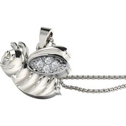 Naszyjniki damskie: Srebrny naszyjnik z diamentami – dł. 40 cm