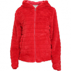 Czerwona Bluza Fragile. Czerwone bluzy rozpinane damskie marki Born2be, l, z tkaniny, z kapturem. Za 89,99 zł.
