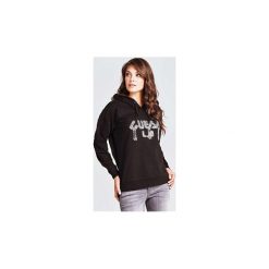 Bluzy Guess W91Q37 K84T0 HOODY. Czarne bluzy damskie Guess, s, z aplikacjami, bez rękawów, bez kaptura. Za 355,27 zł.